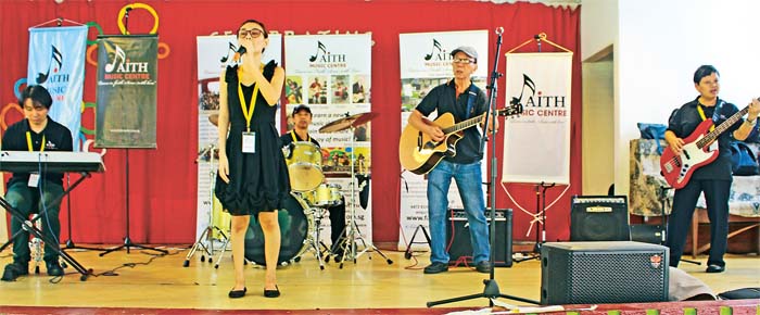 Members from the Visually Impaired Band performing in front of elderly residents at St Theresa’s Home. Members from the Visually Impaired Band performing in front of elderly residents at St Theresa’s Home.